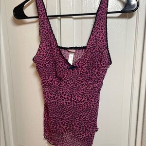 Steveo Pink Leopard Print Top